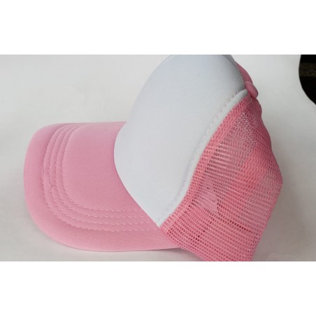 Gorra Trucker Rosa Frente Blanco