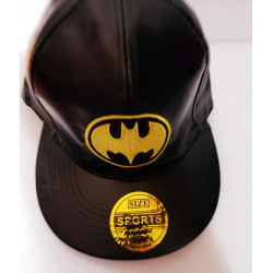 BATMAN GORRA DE CUERO BORDADA (visera plana)