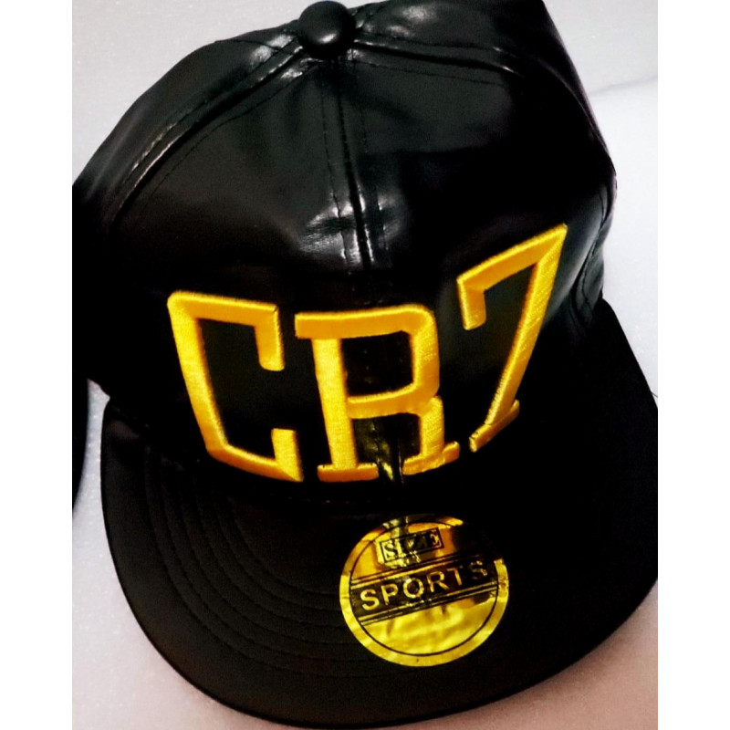 CR7 GORRA DE CUERO BORDADA (visera plana)