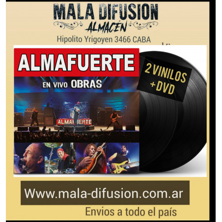 ALMAFUERTE  EN VIVO EN OBRAS - 2 VINILOS + DVD