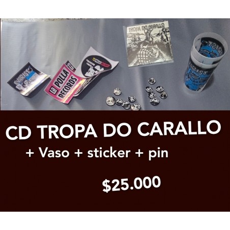 CD TROPA DO CARALLO Habra que verlo + calco + vaso + pin