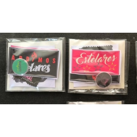 ESTELARES PACK 4 stickers +pin
