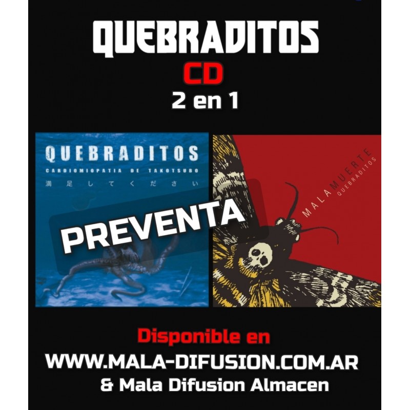 Quebraditos cd 2 en 1 - Cardiomiopatia de Takotsubo + Mala muerte  - PREVENTA